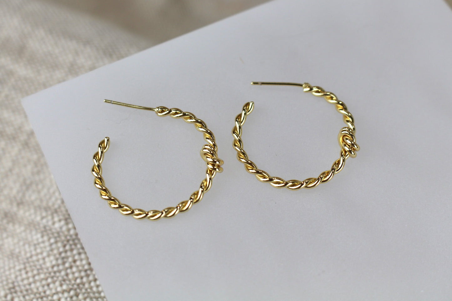 Medium 18k Gold Plated Knot Hoop