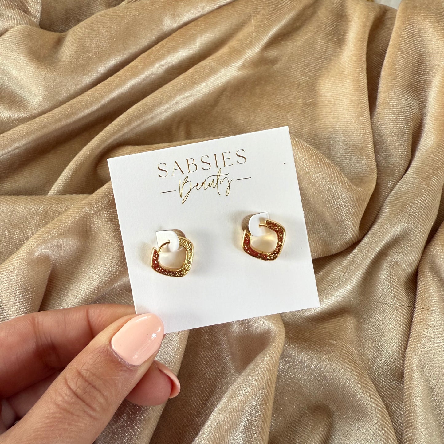 Square Huggie 18k Gold Plated