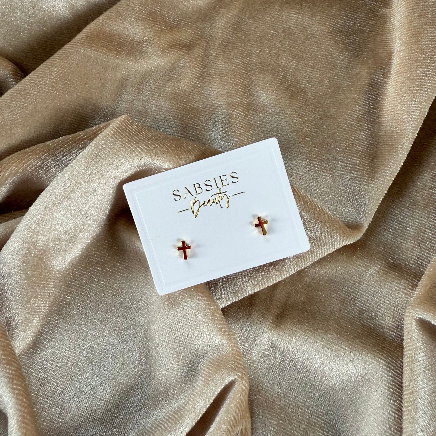 Cross 18k Gold Plated Stud