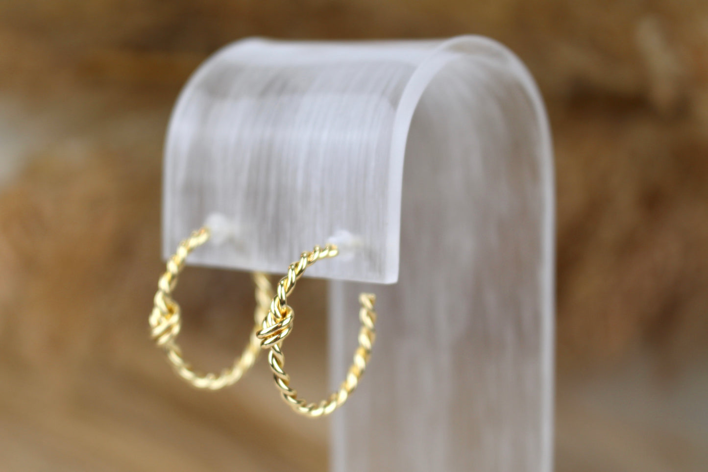 Medium 18k Gold Plated Knot Hoop