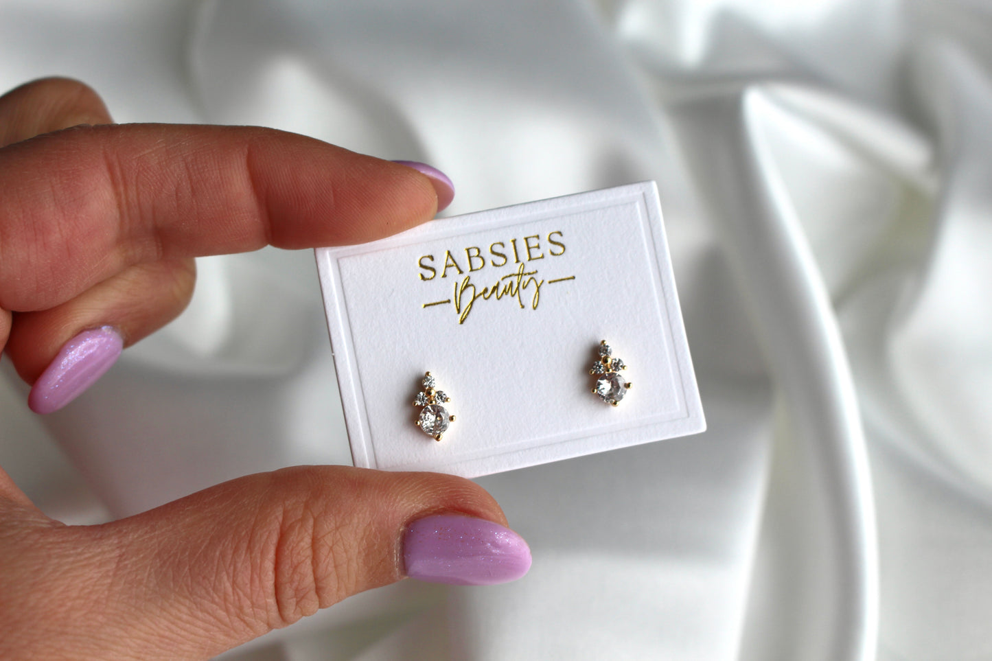 CZ Pave Circle Cluster Stud 18k Gold Plated