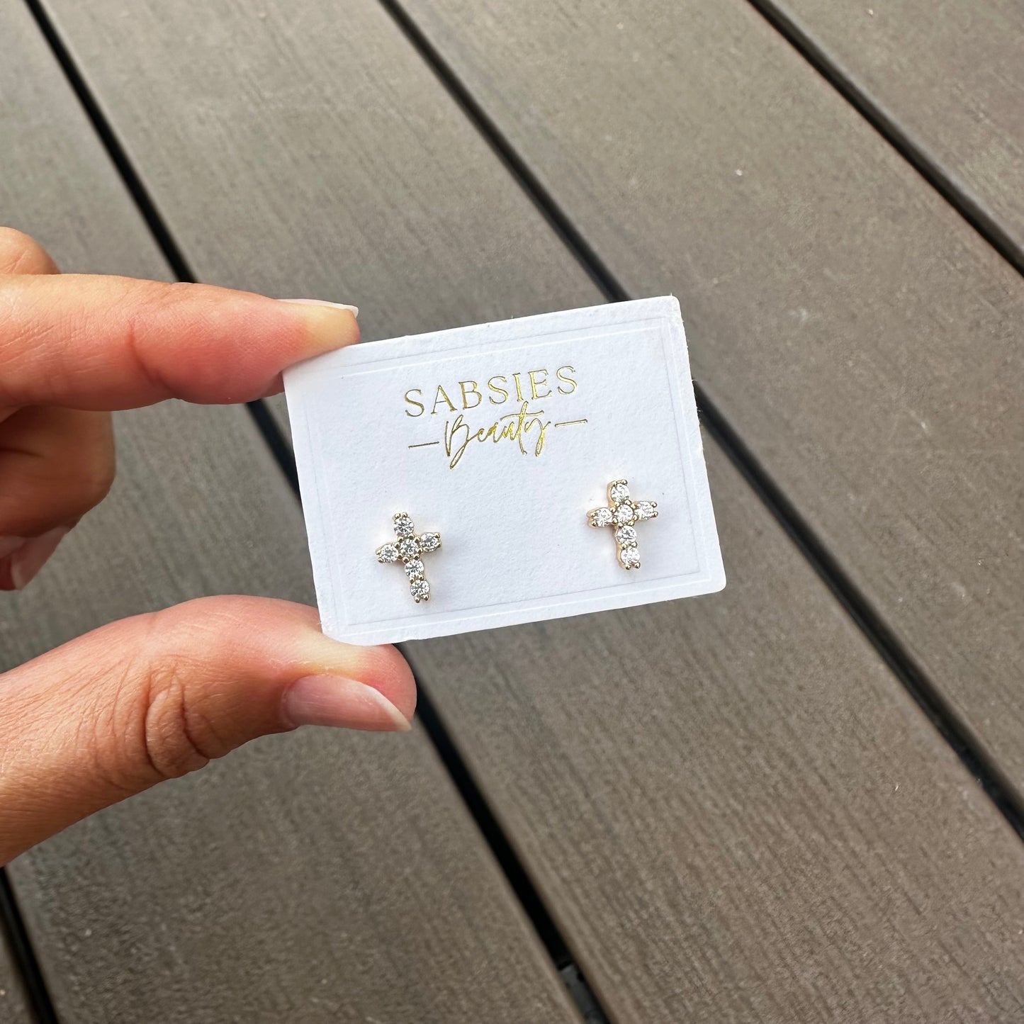 CZ Cross 18k Gold Plated