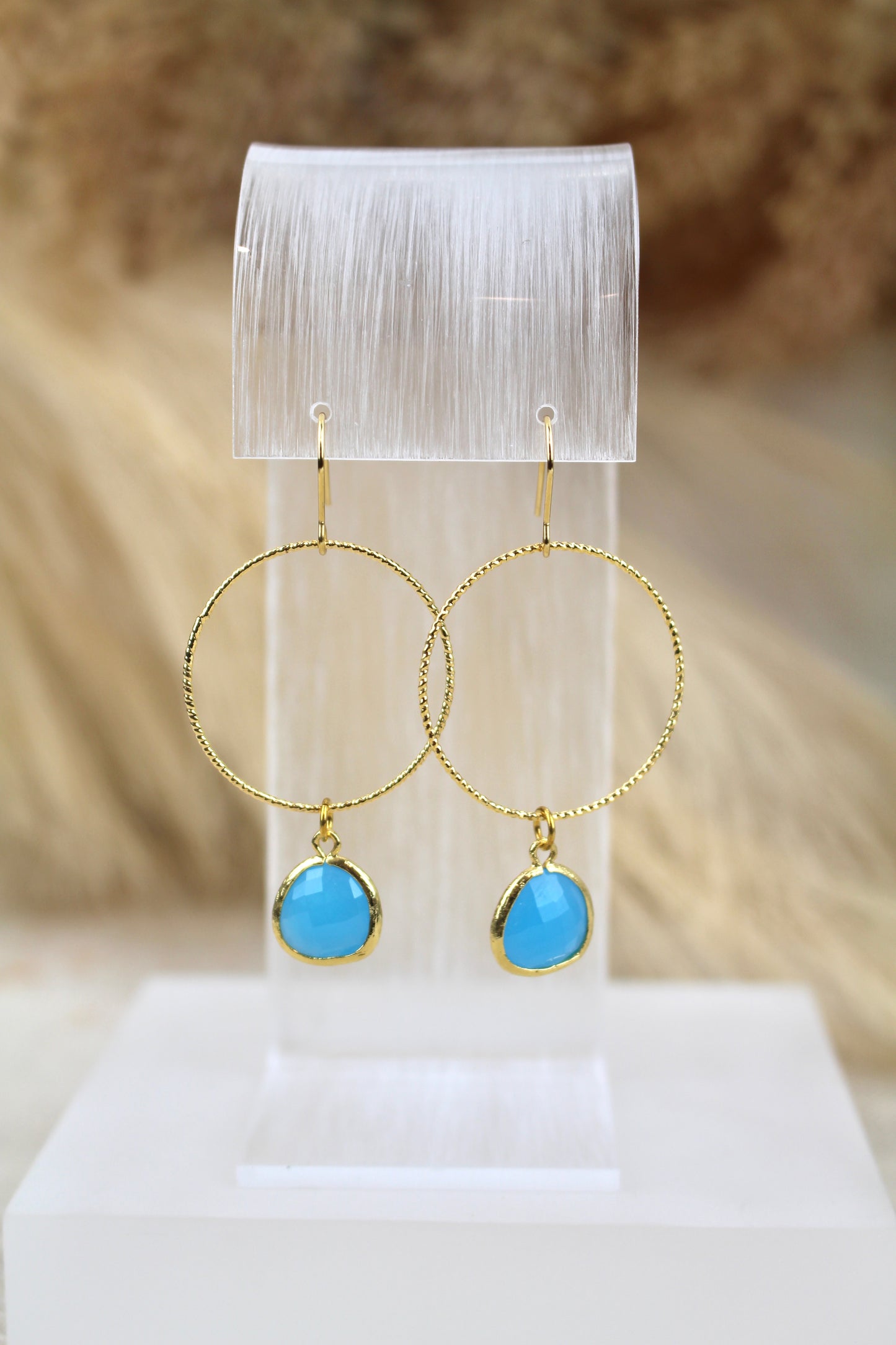 Turquoise Sparkle Hoop Dangle
