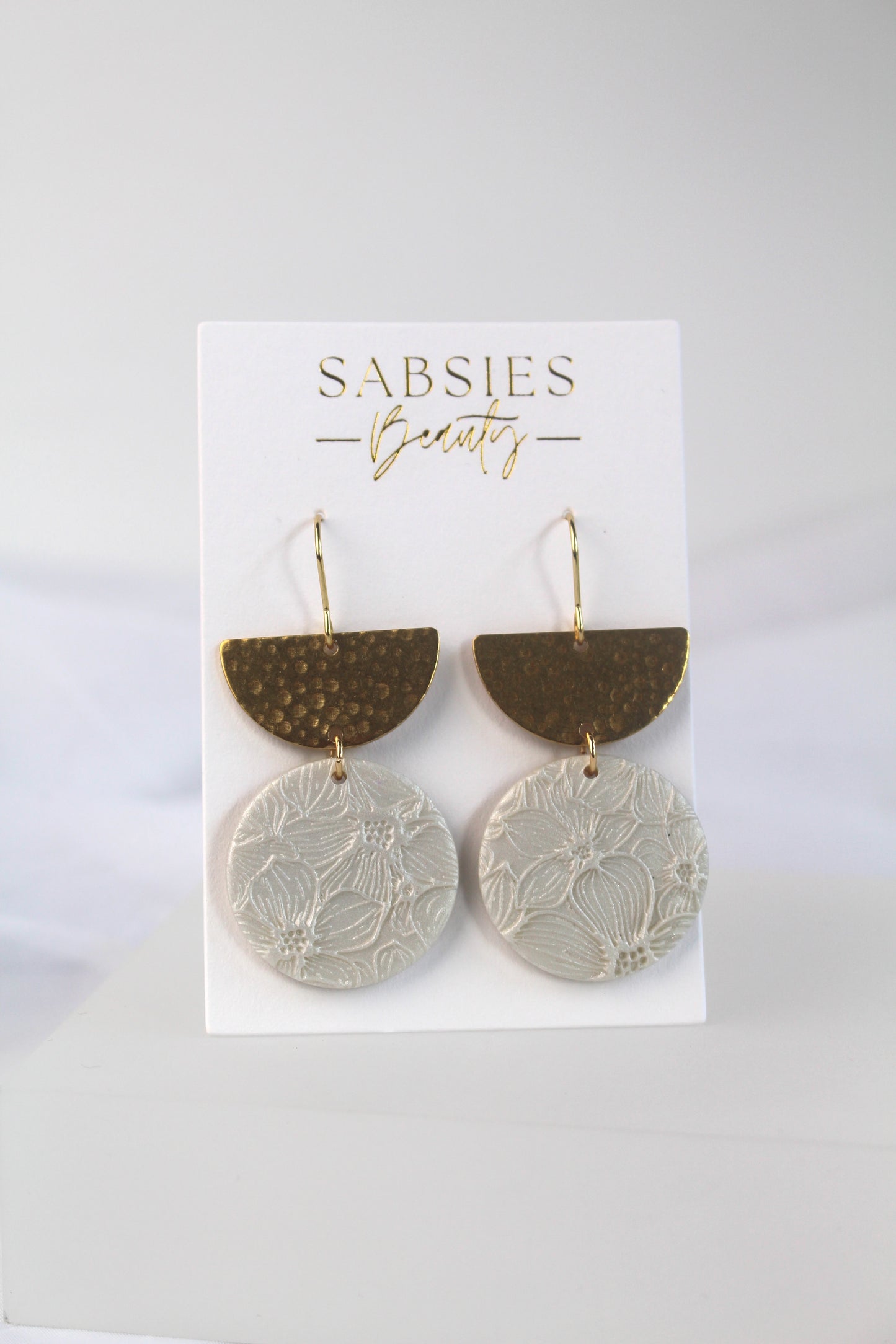 Pearl Dangle with Floral Pattern