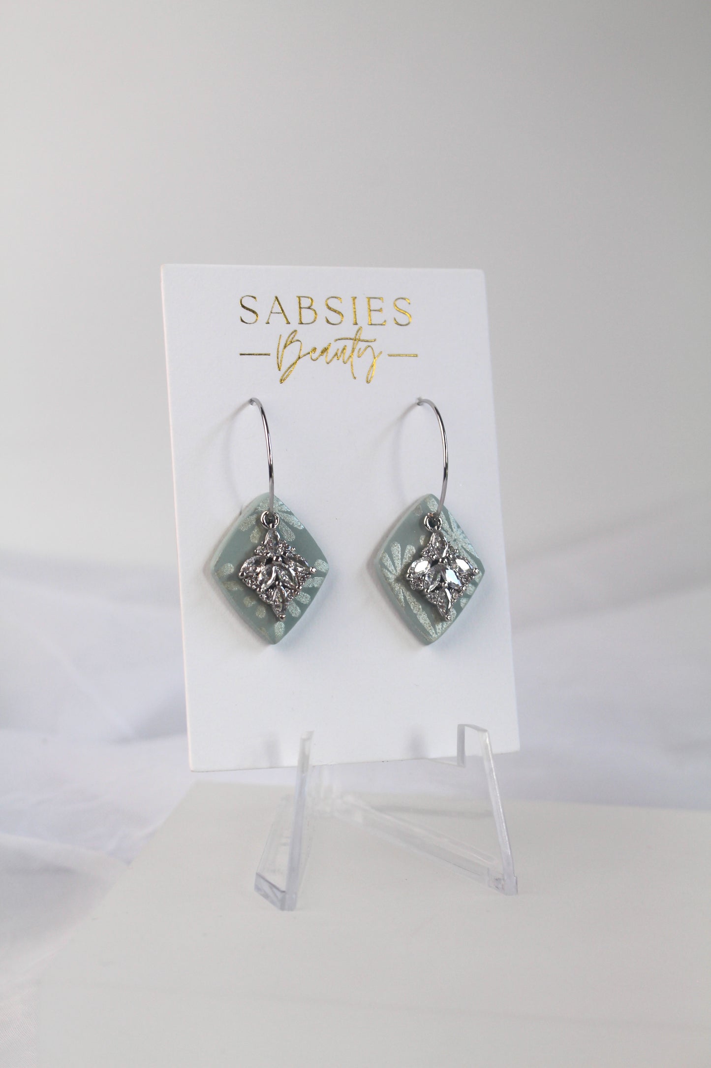 White Gold Filled Blue Fancy Dangle