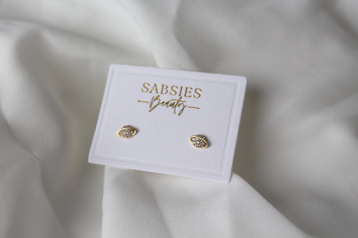 Crystal Planet Stud | 18k Gold Plated