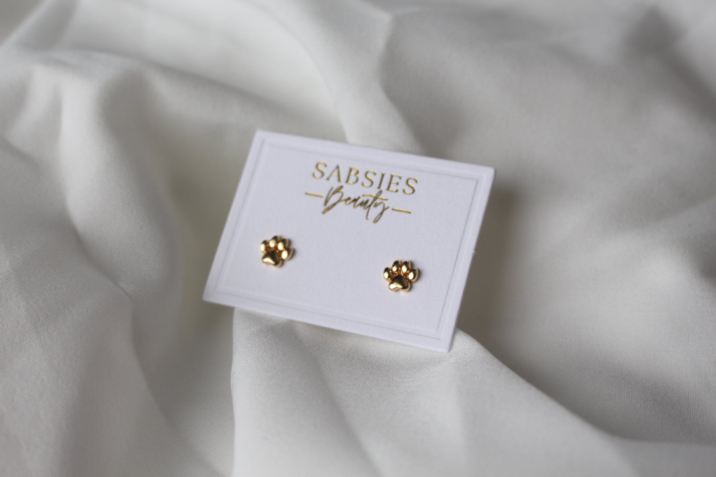 Gold Dog Paw Print Stud | 18k Gold Plated