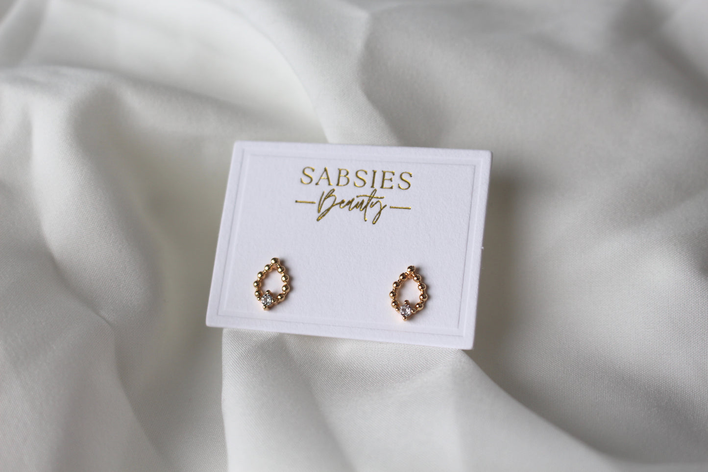 Open Bubble Drop Stud | 18k Gold Plated
