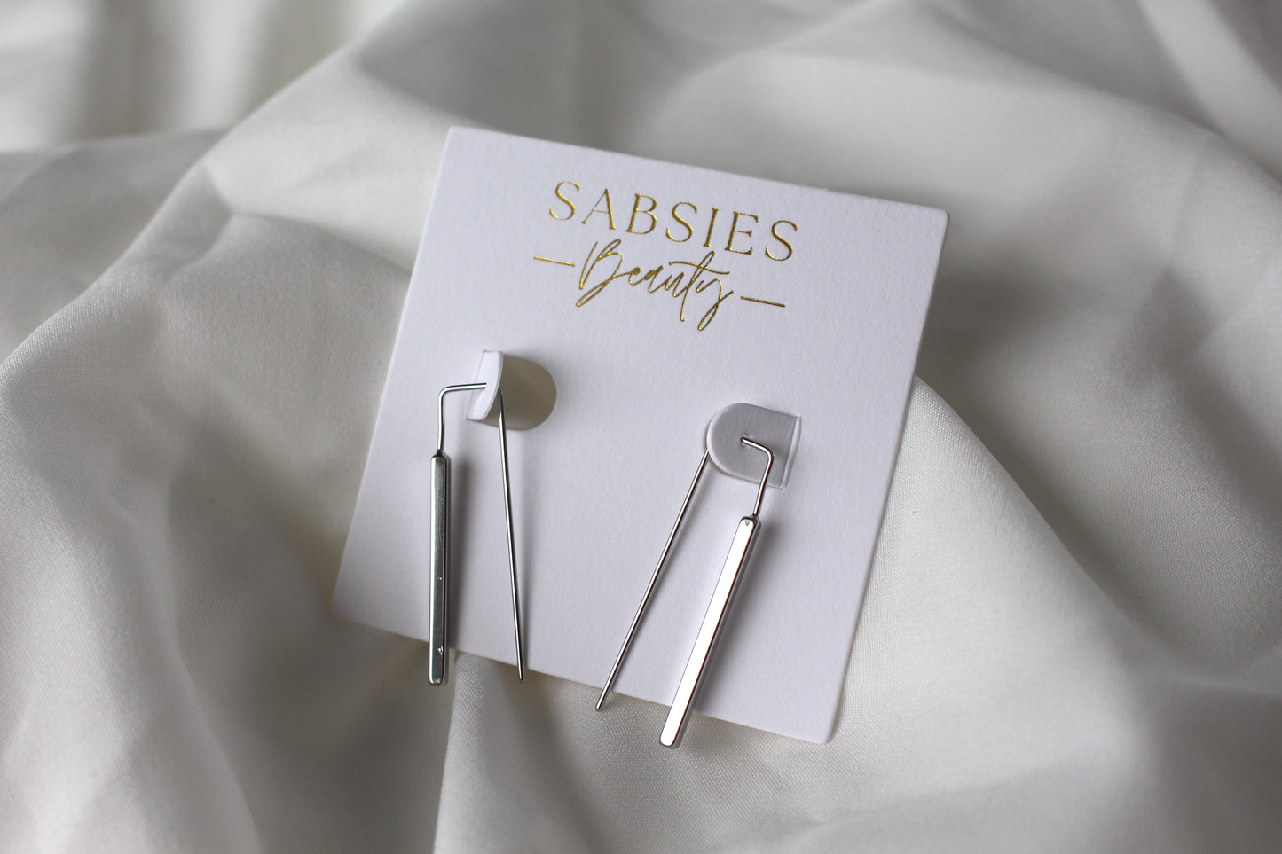 Silver Bar Dangle | Rhodium Plated