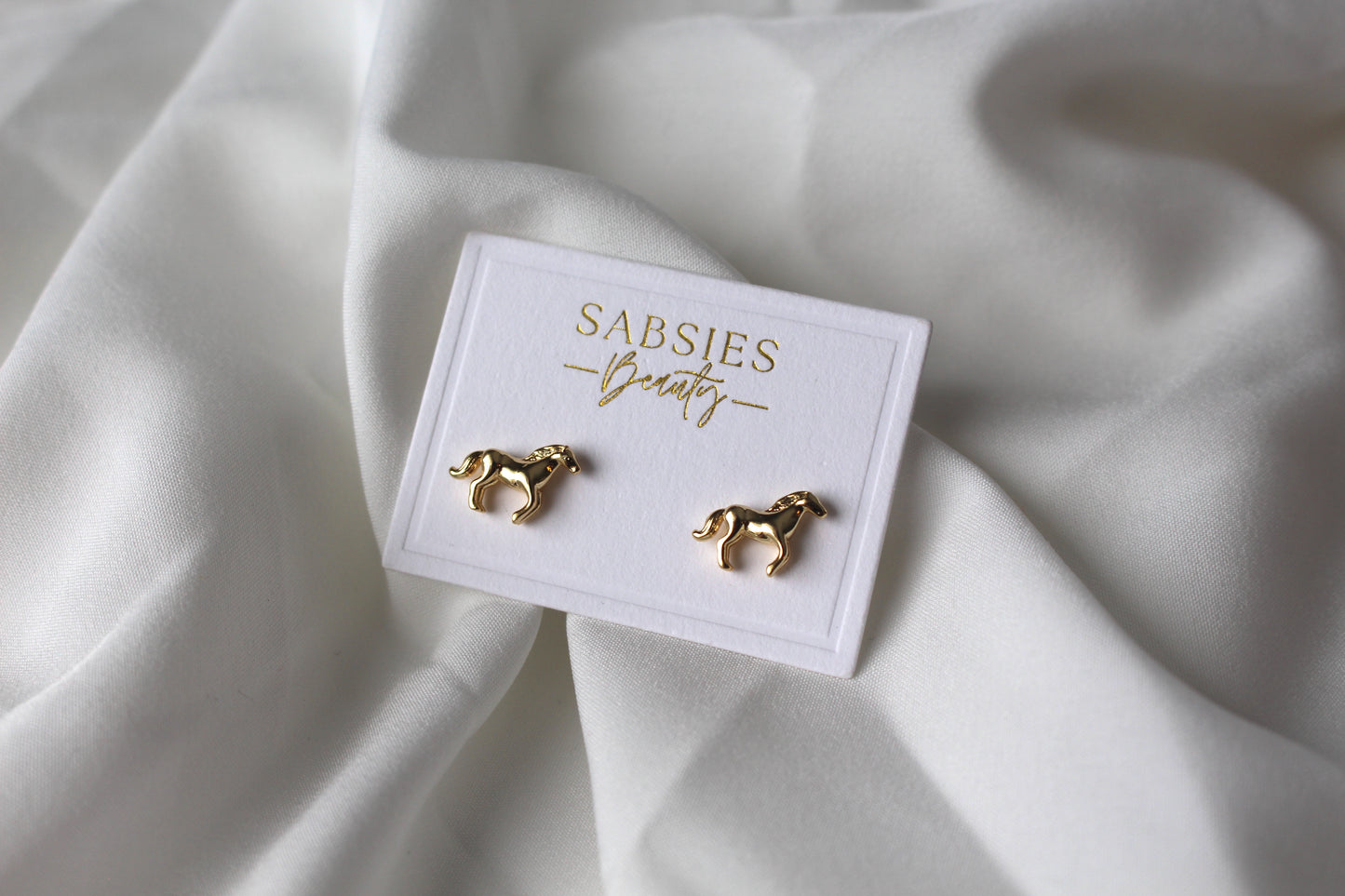 Gold Horse Stud | 18k Gold Plated