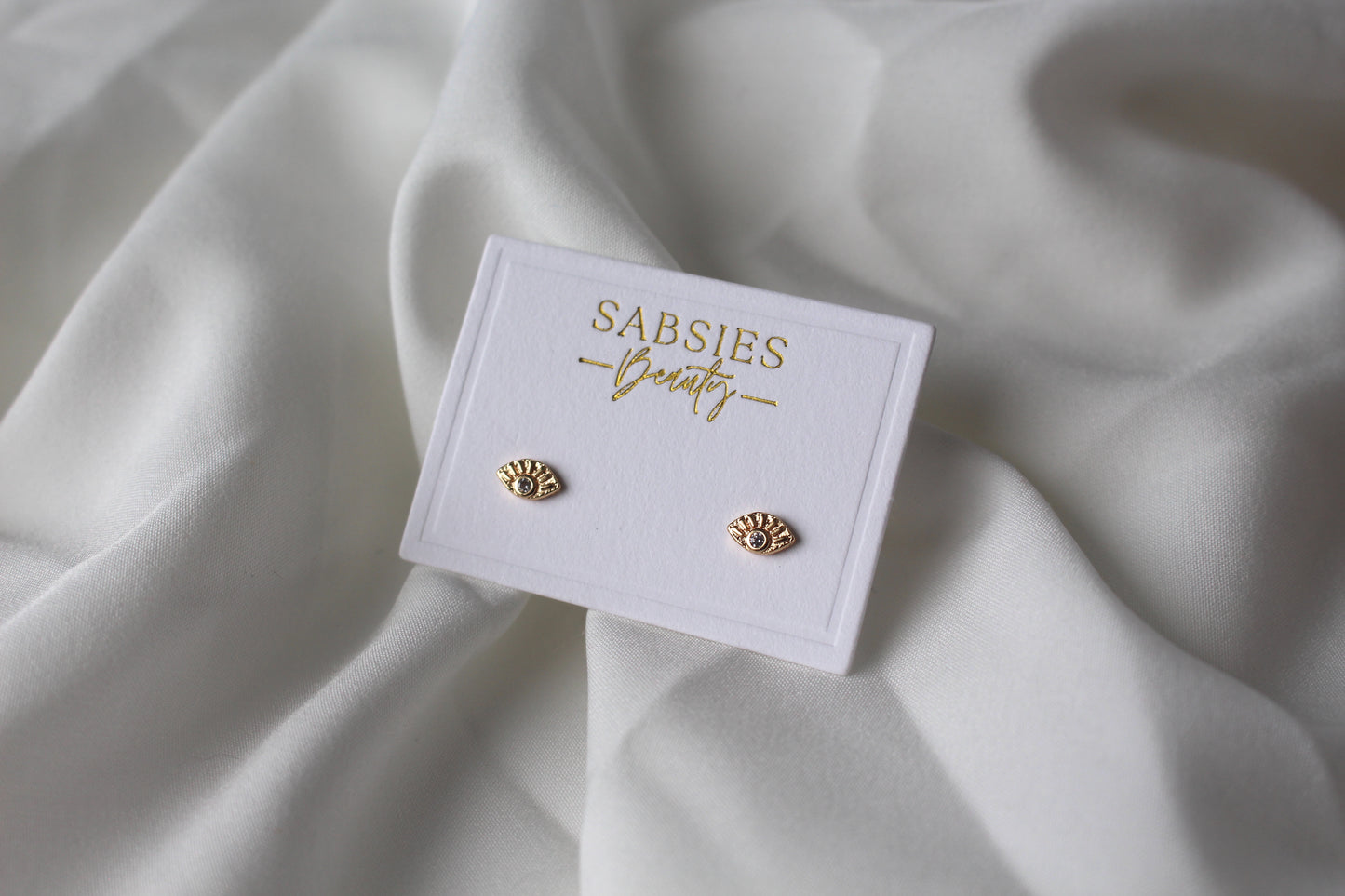 Dainty Evil Eye Stud | 18k Gold Plated