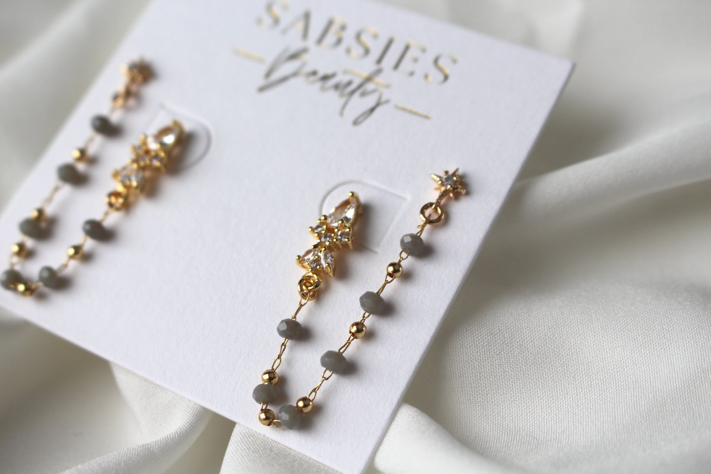 Ornate Gray Chain Double Stud