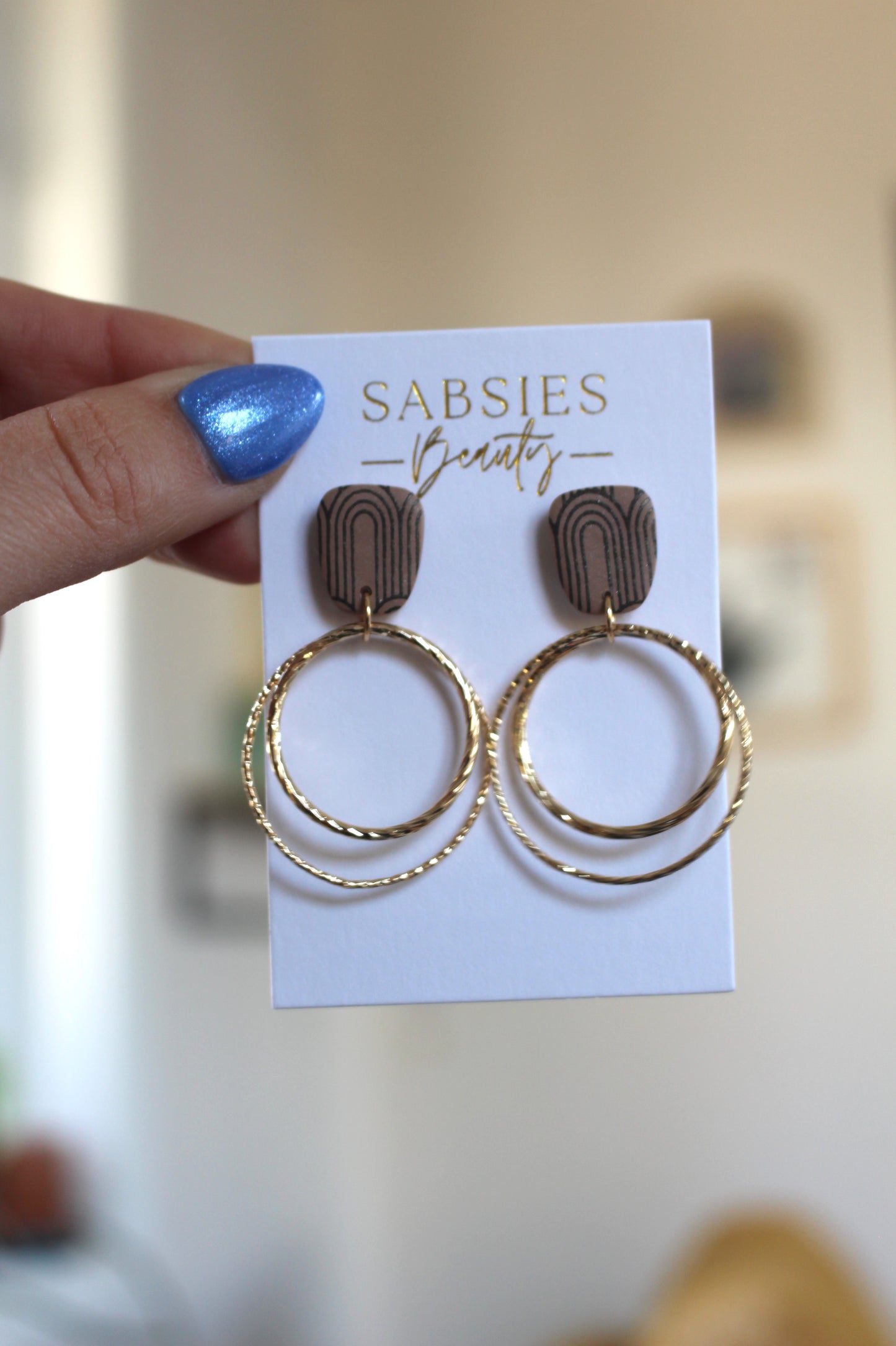 Double Sparkle Hoop on Stud