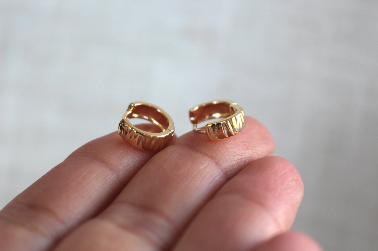Small Waves 18k Gold Plated Hoop