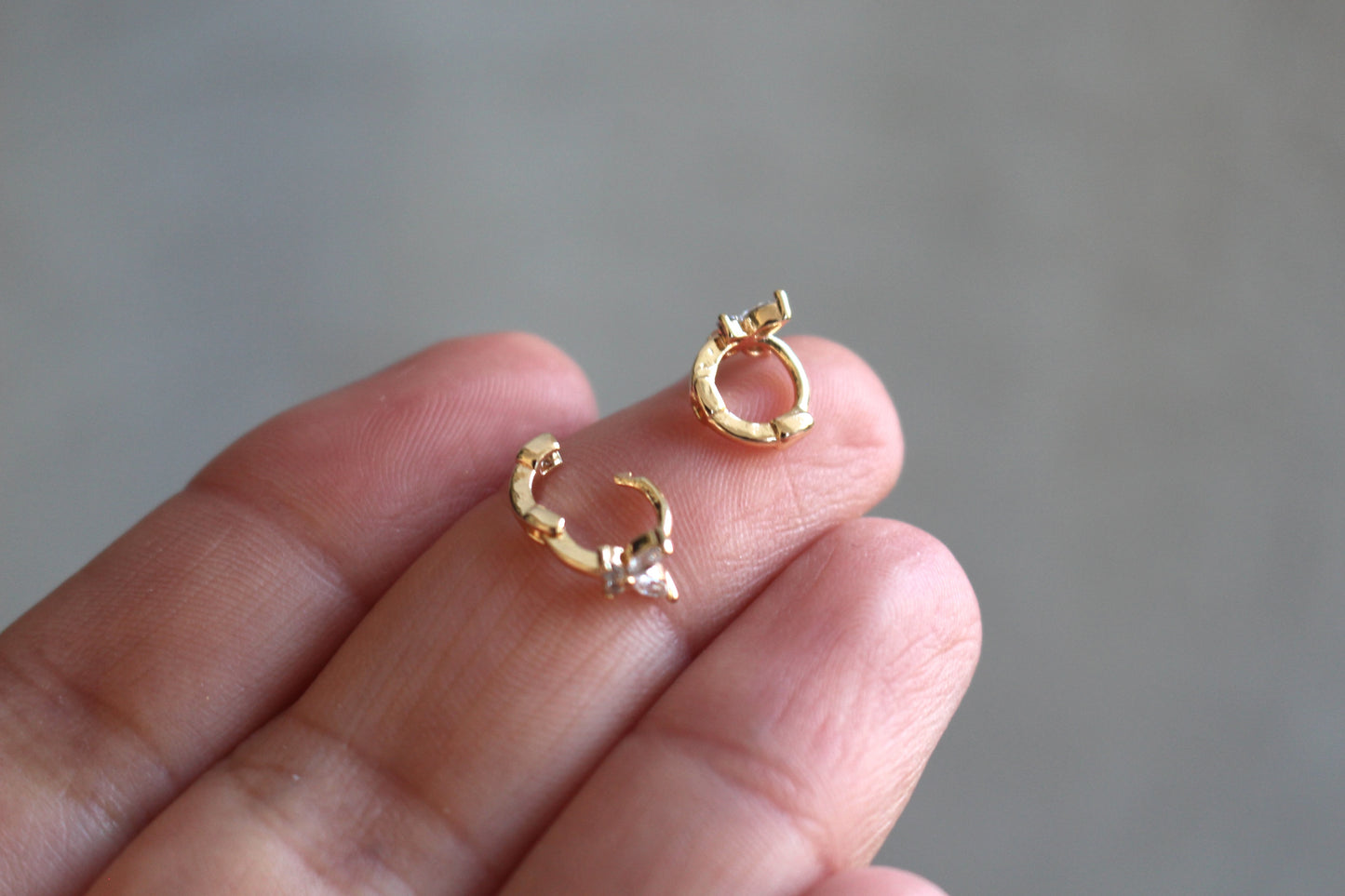 Micro Crystal Butterfly Huggie 18k Gold Plated
