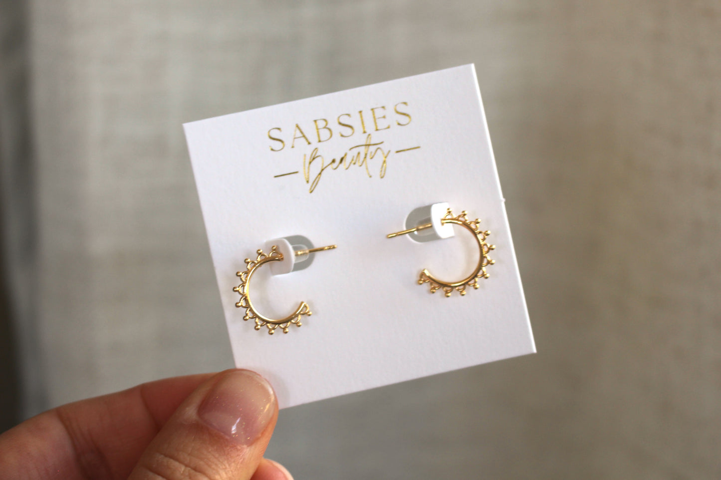 Ornate Small 18k Gold Plated Hoop