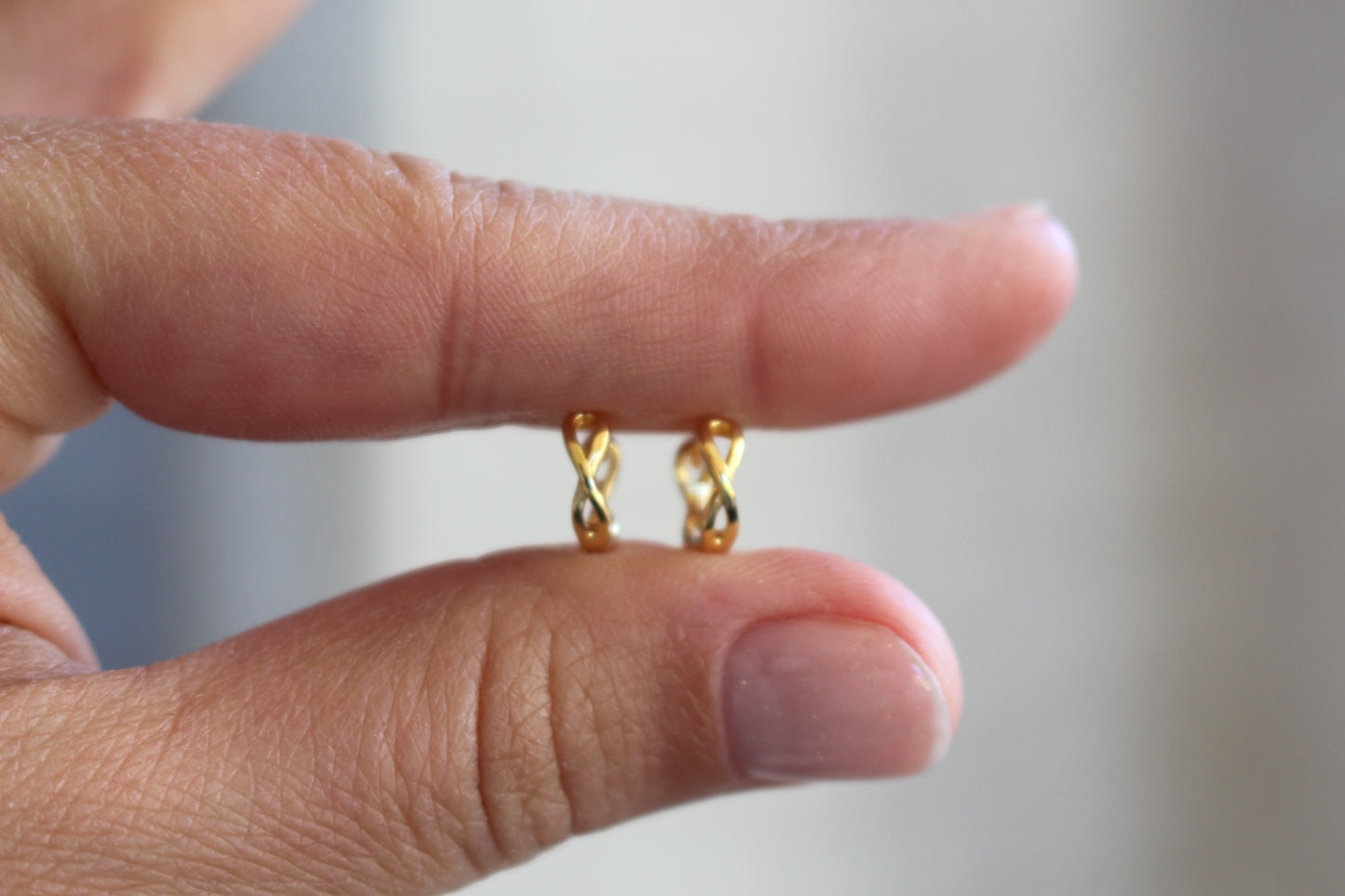 Infinity Huggie 18k Gold Plated