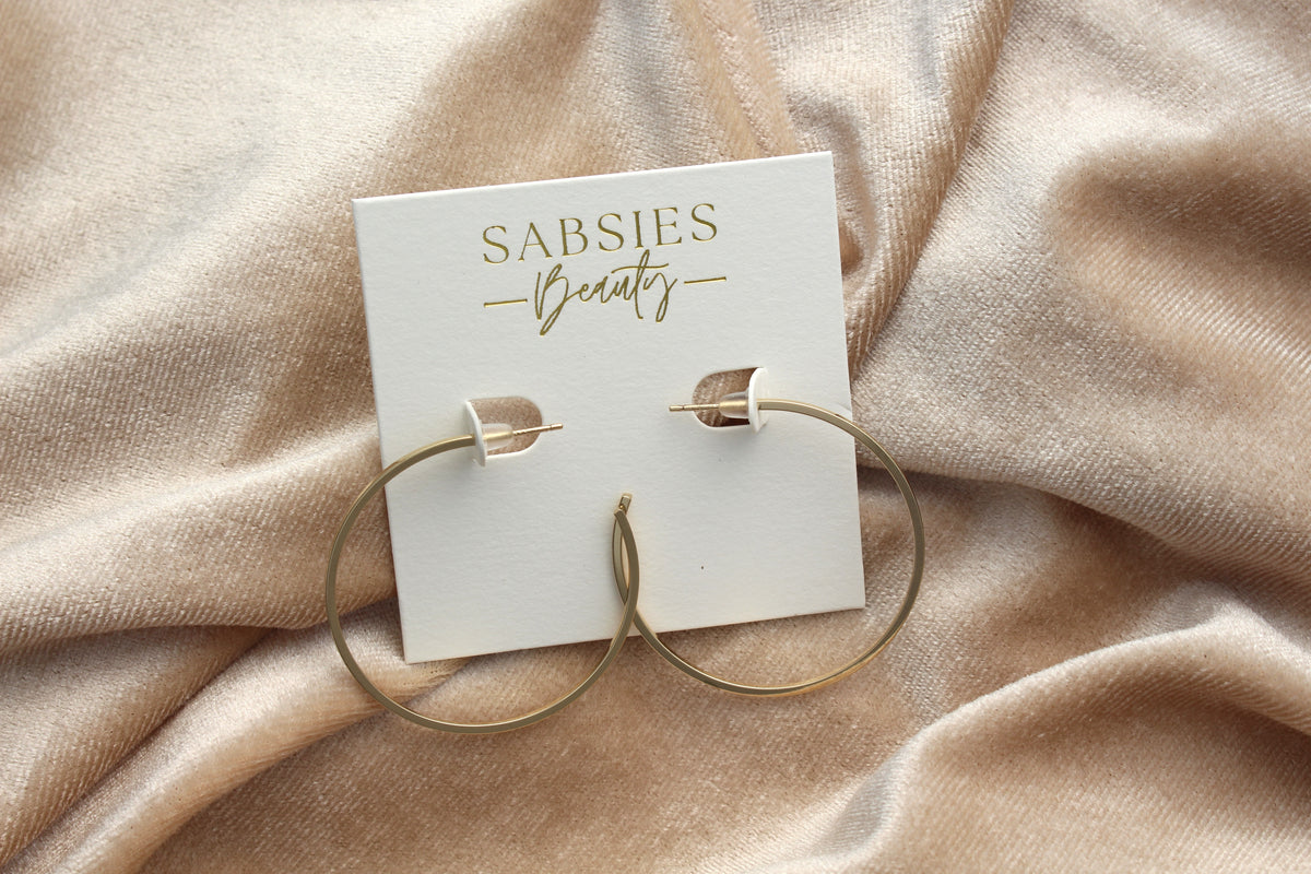 Large Smooth Slim Open Hoop 18k Gold Plated