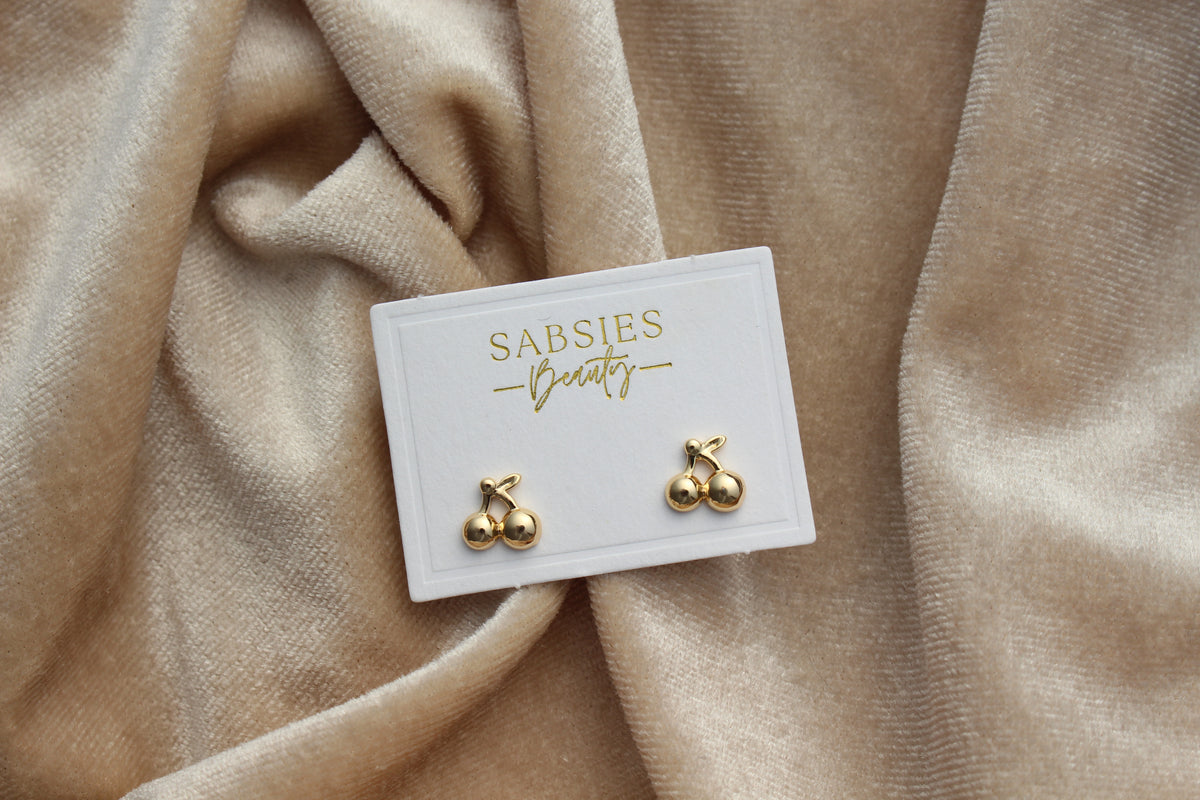 Cherry Stud 18k Gold Plated