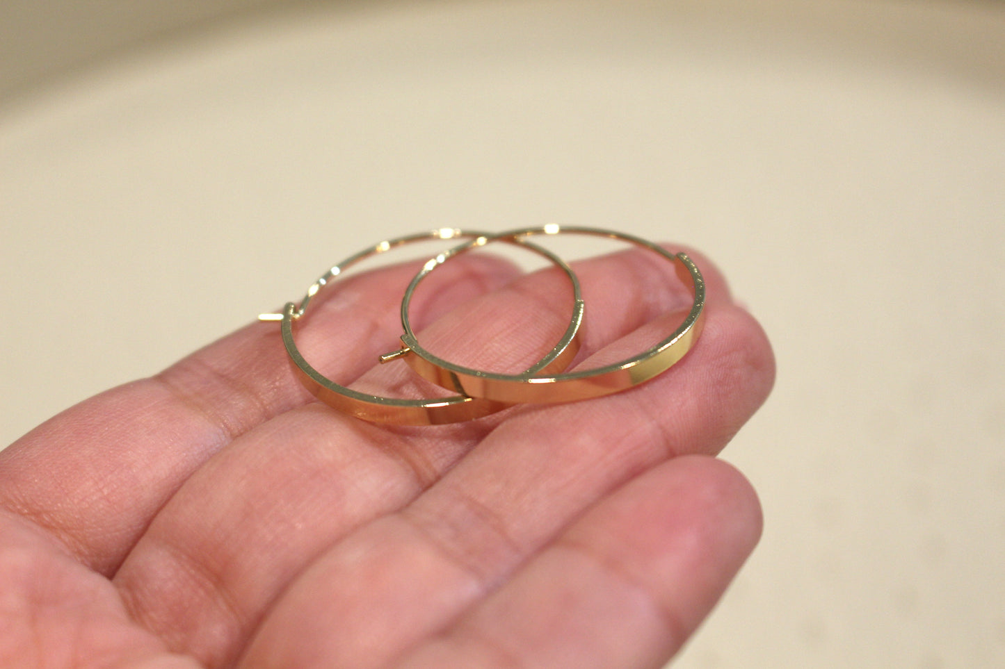 Large 18k Gold Plated Hoop