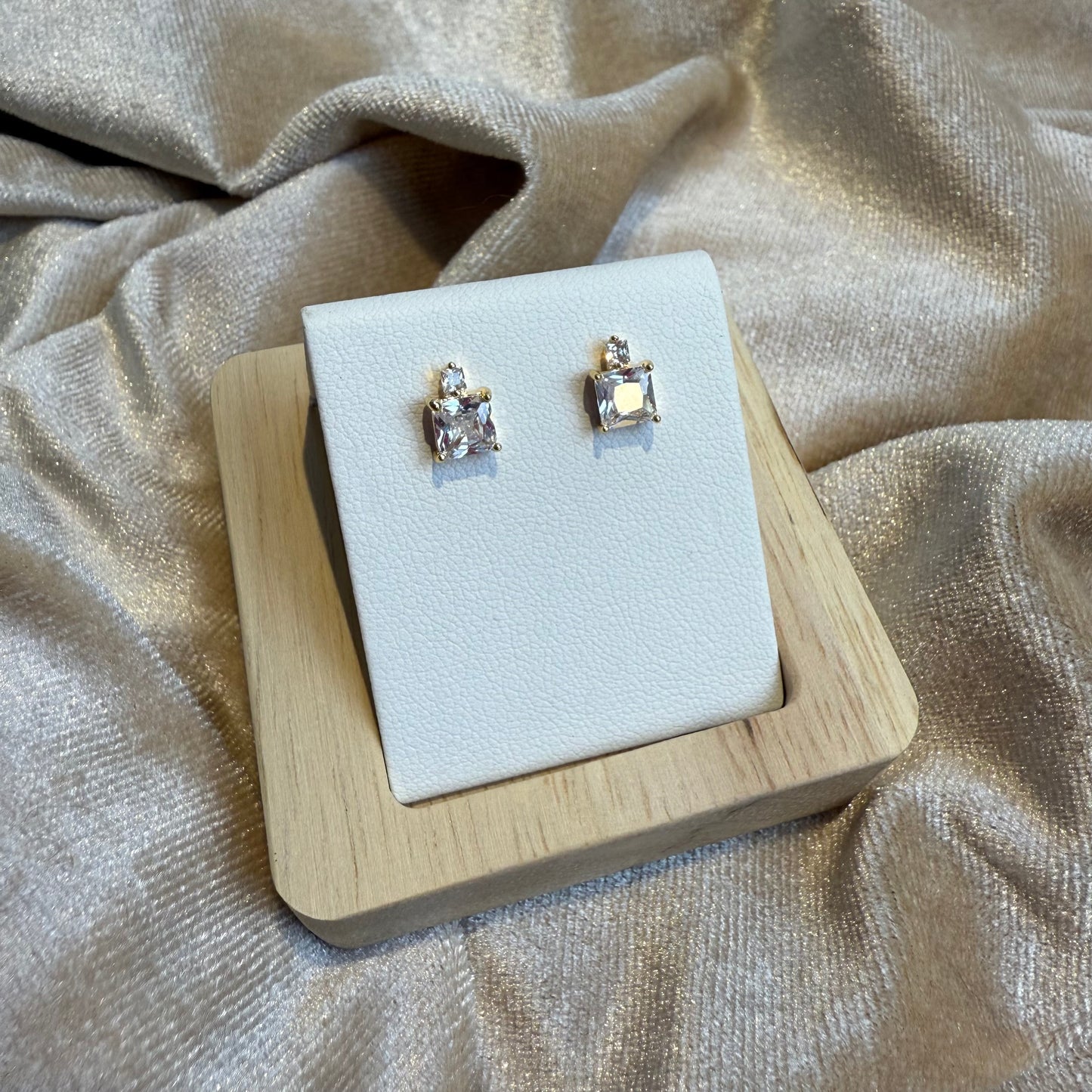Square 18k Gold Plated Stud