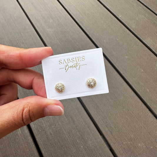 Textured Circle 18k Gold Plated Stud