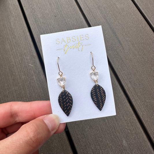 Black Clay Pattern Dangle