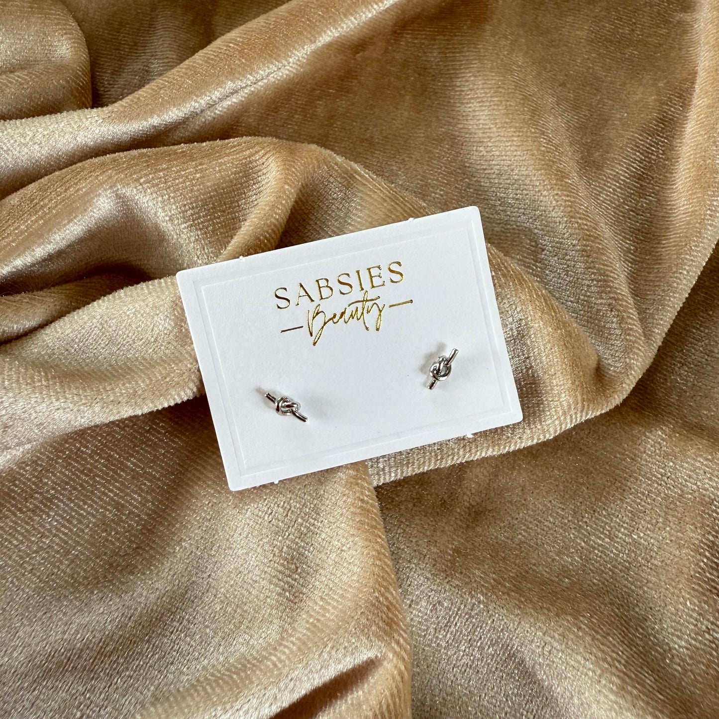 Dainty Knot Stud Rhodium Plated