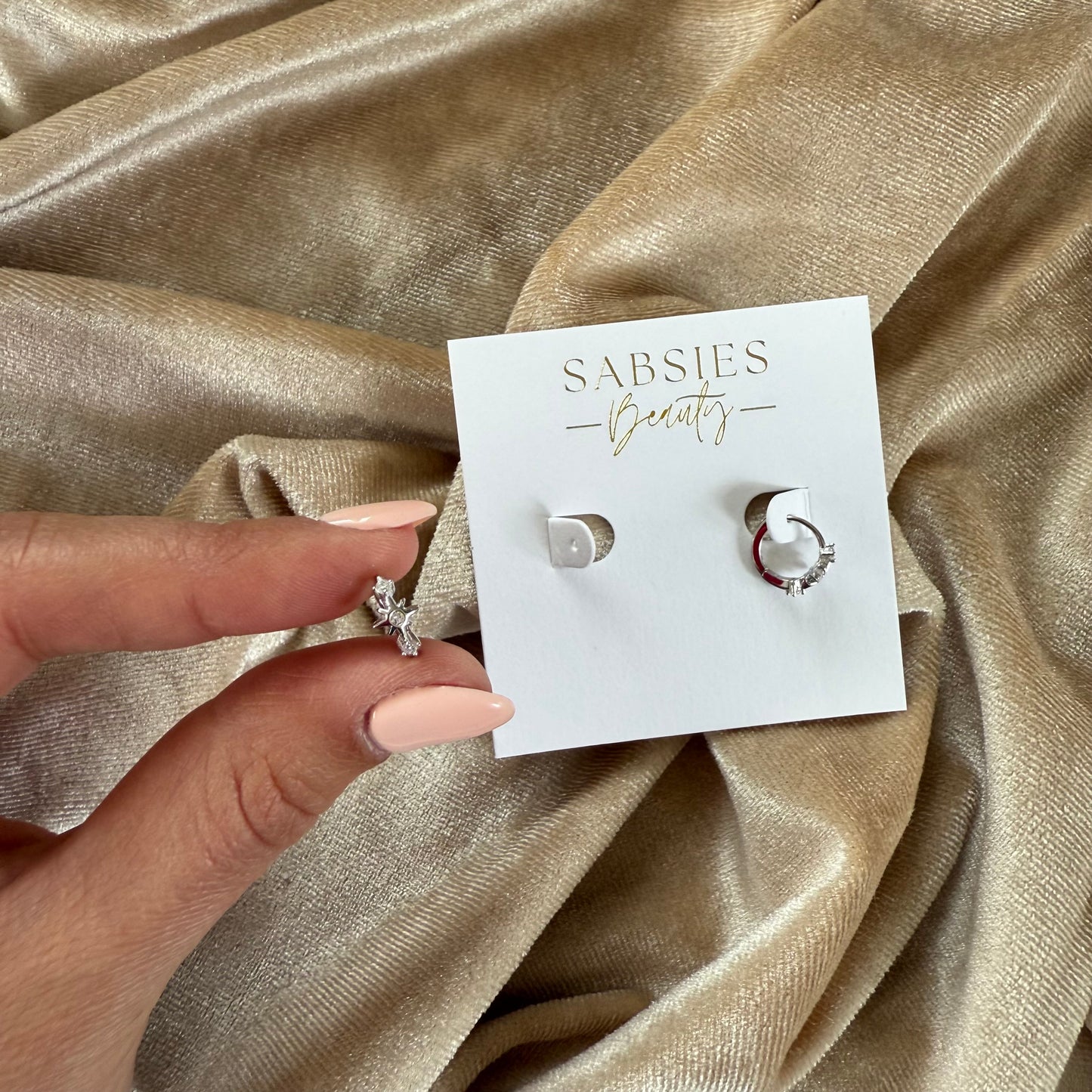 Star Huggie Rhodium Plated
