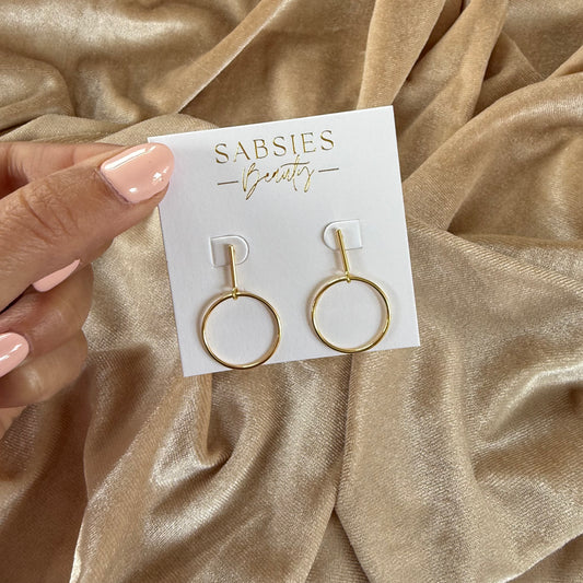 Stud Linked Circle 18k Gold Plated