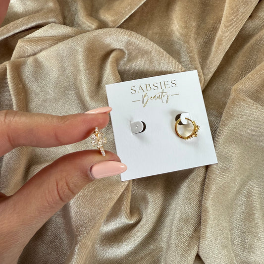 Flower Crystal Huggie 18k Gold Plated