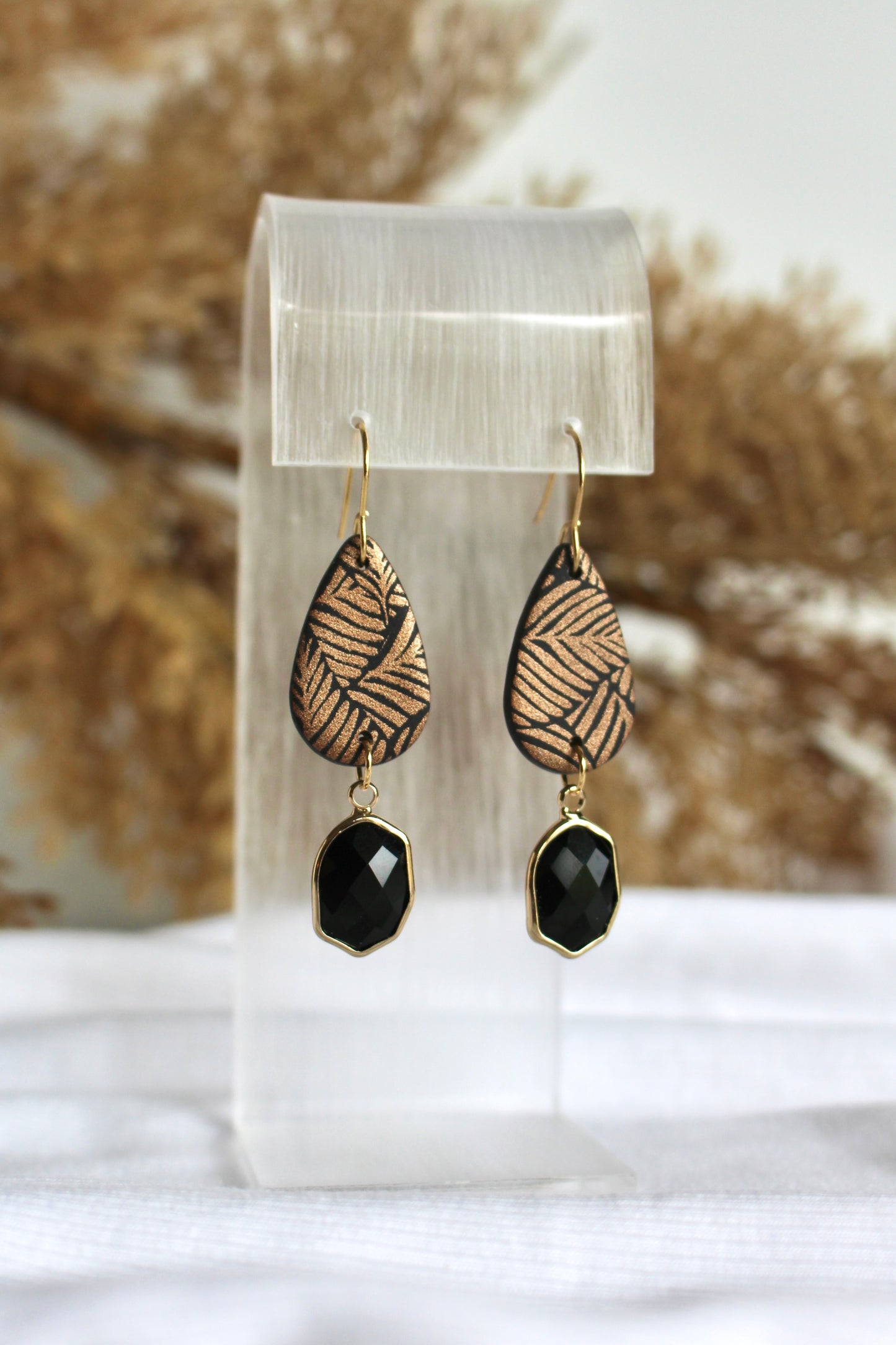 Black and Bronze Leaves Dangle