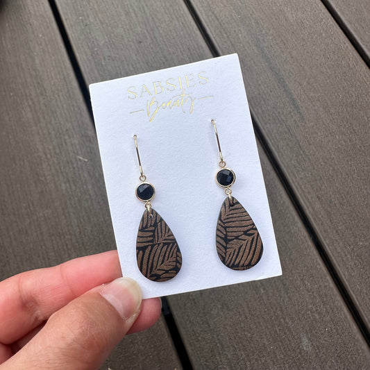 Cooper Pattern Black Clay Dangle