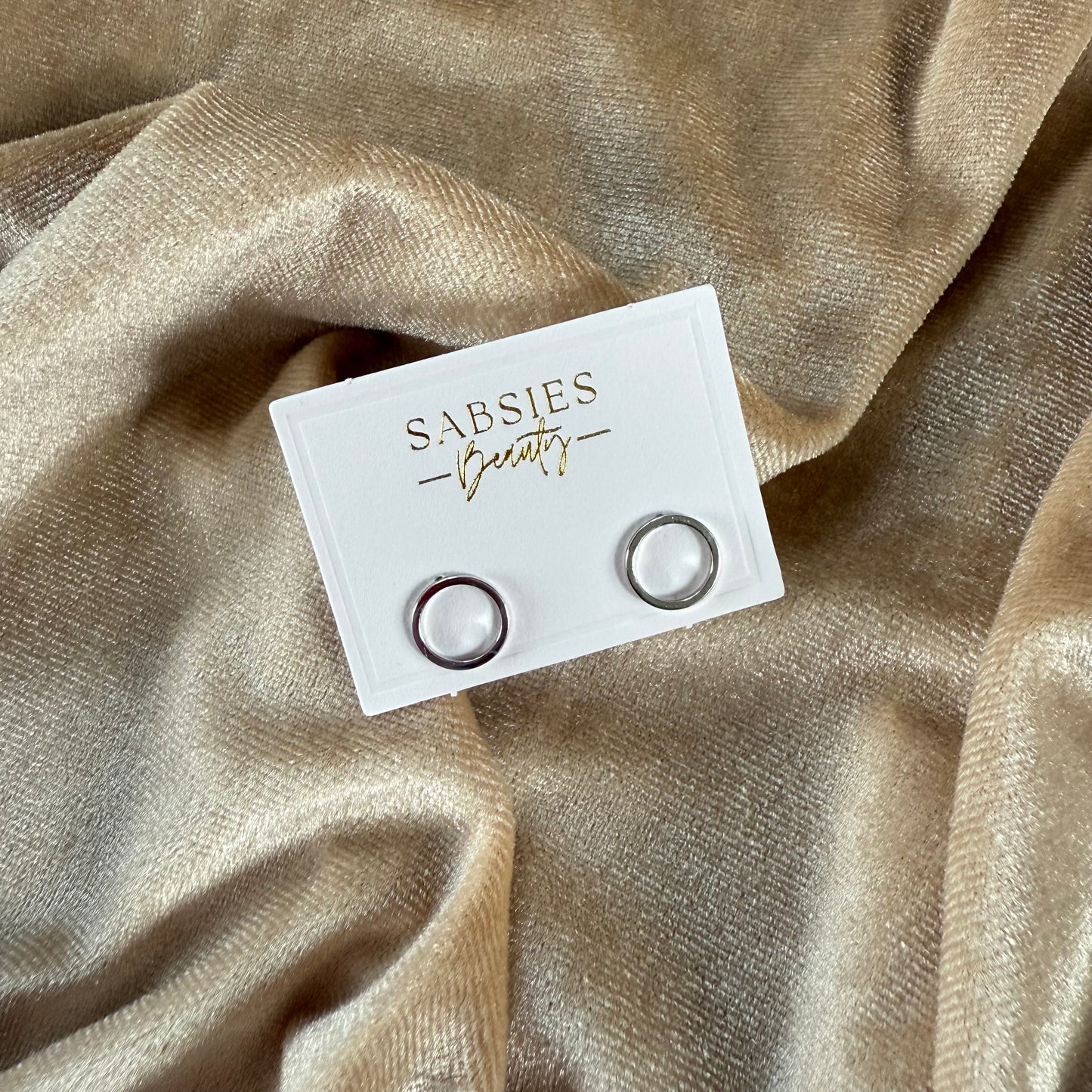 Rhodium Plated Circle Stud
