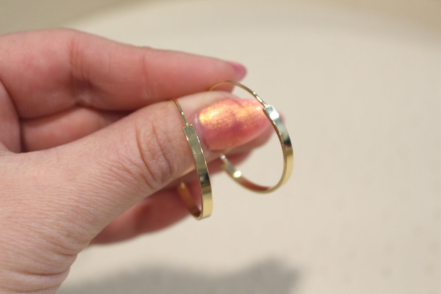 Large 18k Gold Plated Hoop