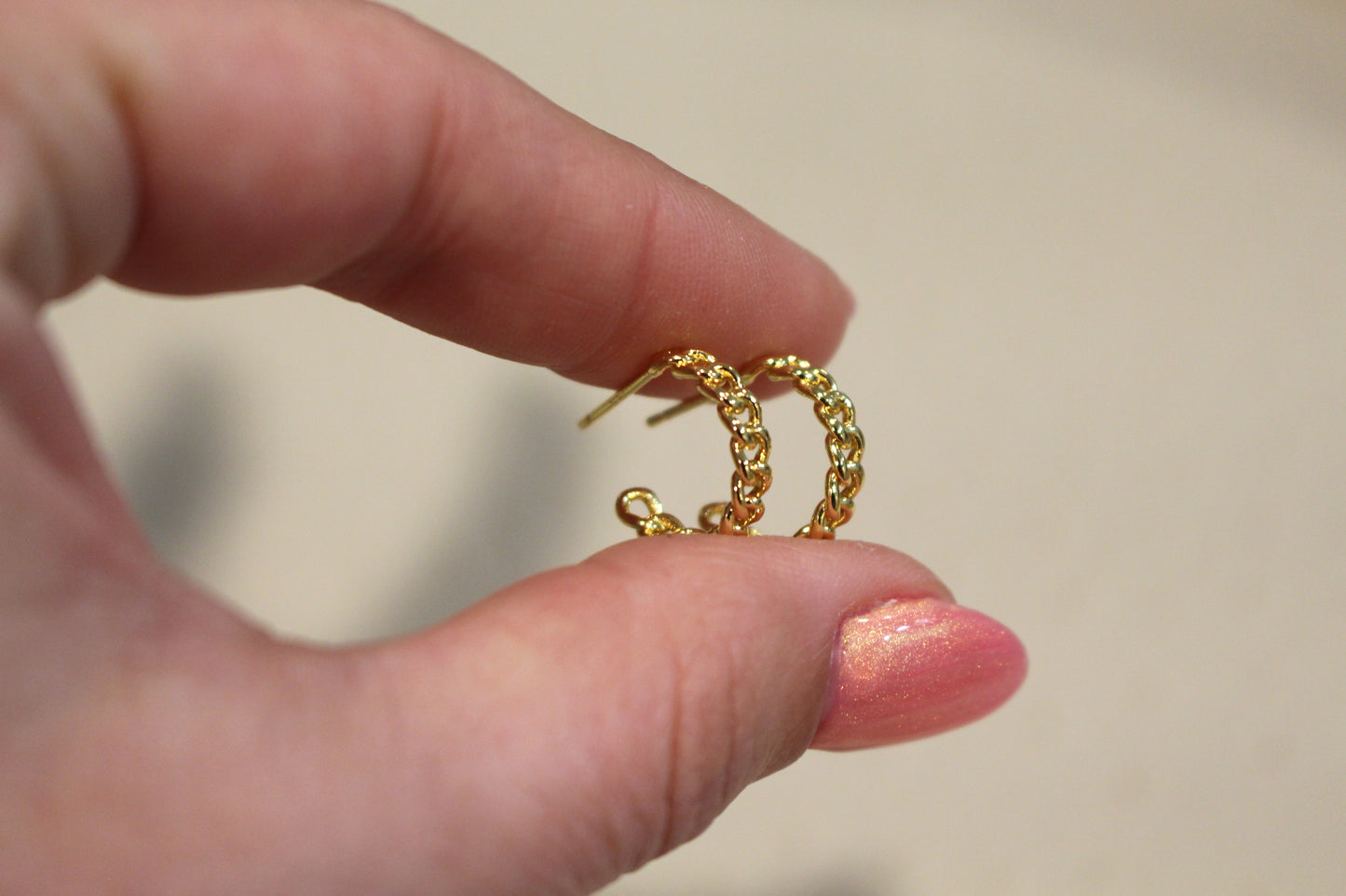 Chain Link Small Hoop 18k Gold Plated