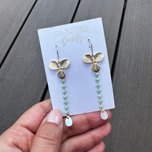 Sage Floral Dangle