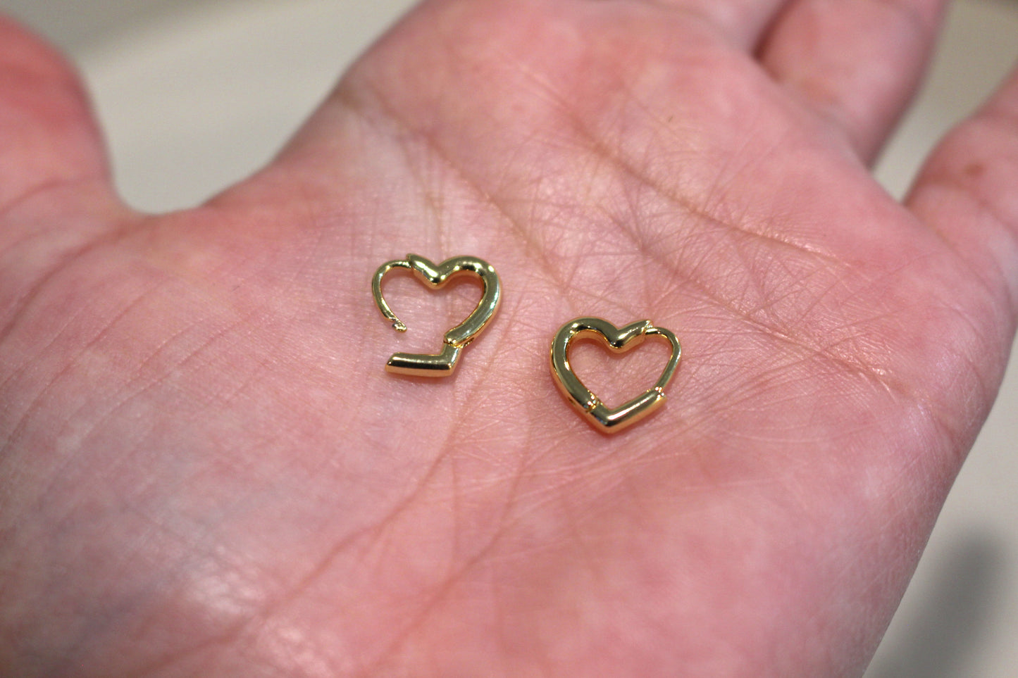 Gold Heart Huggie 18k Gold Plated