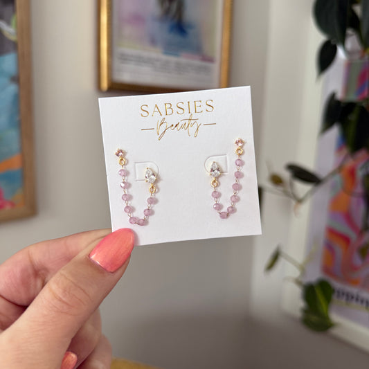 Baby Pink Crystal Double Stud