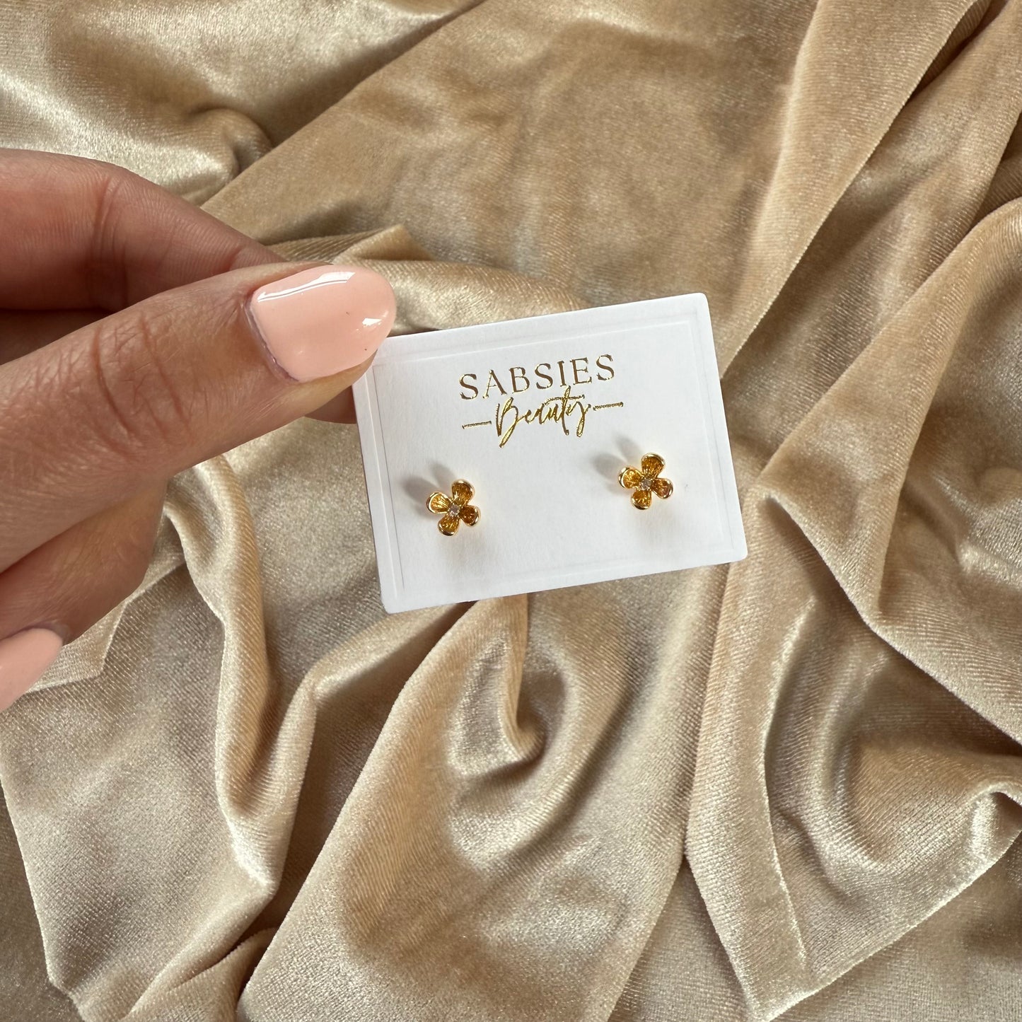 Flower 18k Gold Plated Stud