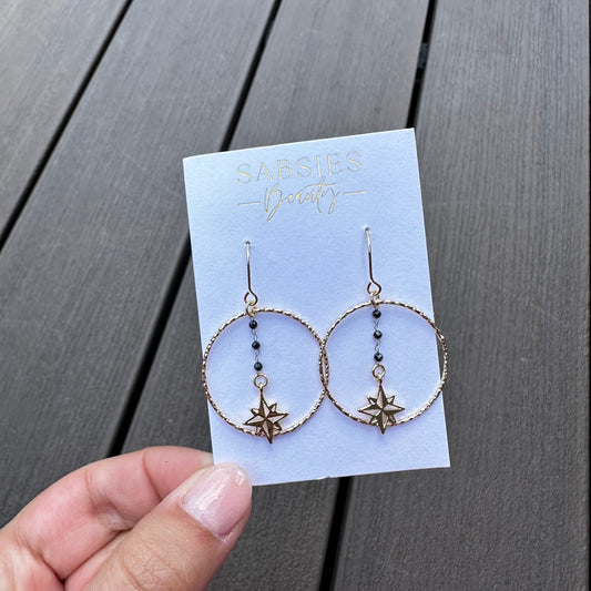 Black and Gold Chain Dangle