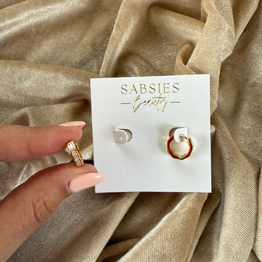 Crystal Lined 18k Gold Plated Stud