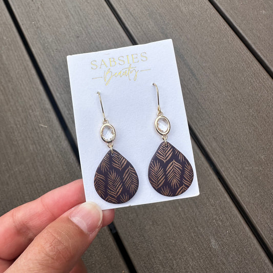 Purple Leaves Clay Dangle