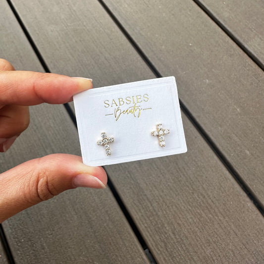 CZ Cross 18k Gold Plated