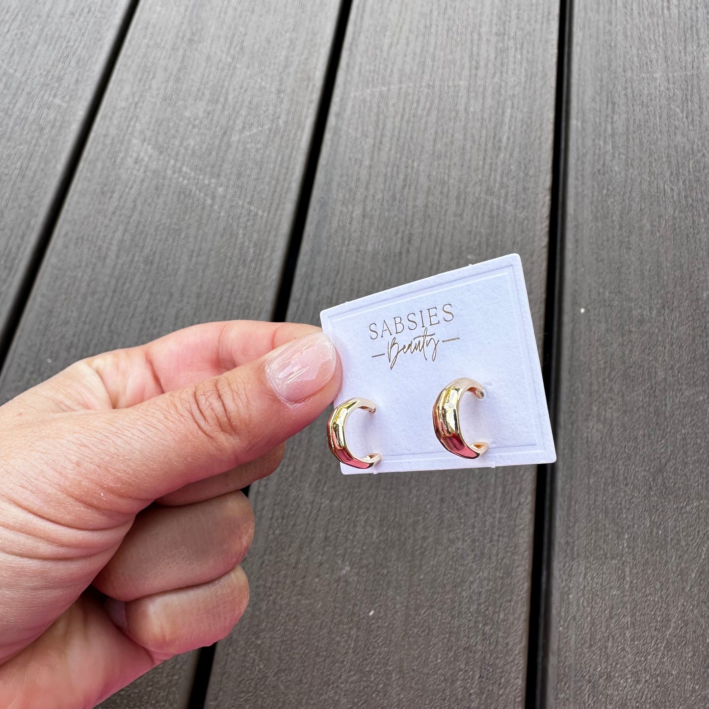 Small 18k Gold Plated Half Hoop