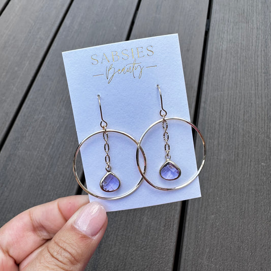 Gold Chain Dangle with Lavender Stone