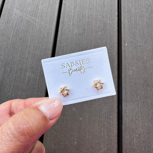 Layered Star 18k Gold Plated Stud