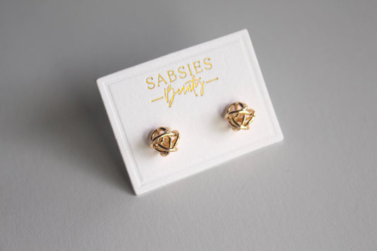 Wire Ball Stud 18k Gold Plated