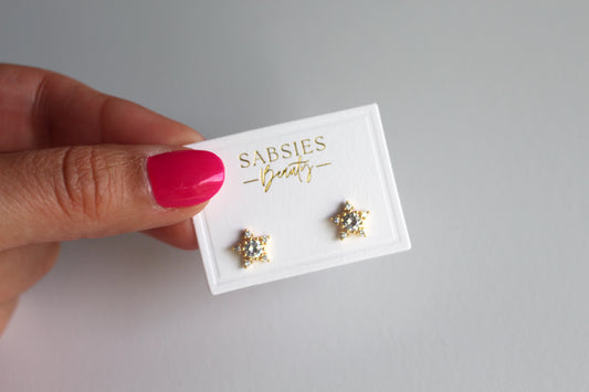 Crystal Star Stud 18k Gold Plated