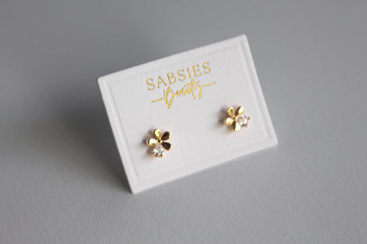 Daisy Crystal Stud 18k Gold Plated